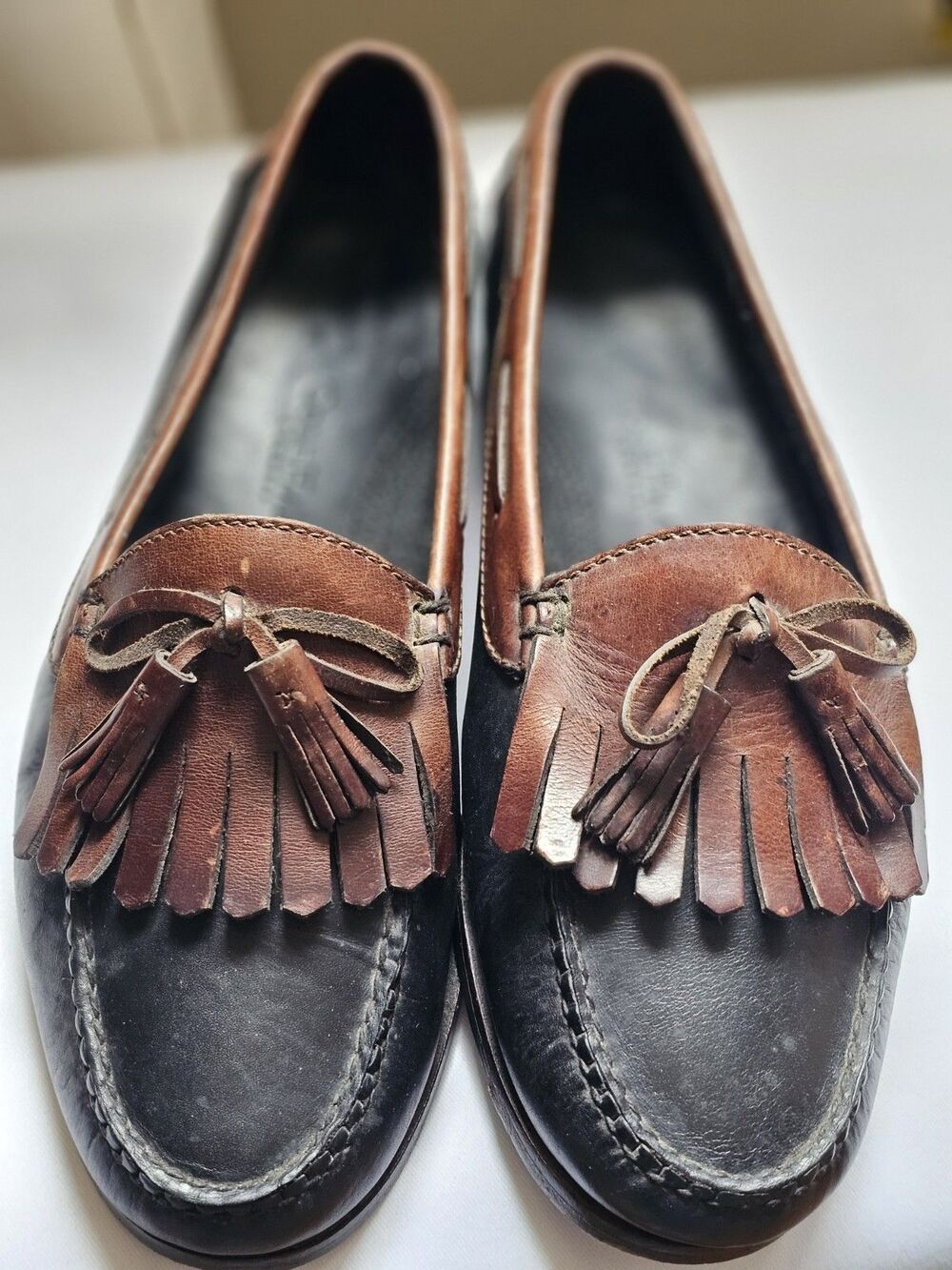 Cole Haan Country Men's Black Brown Tassel Loafers Slip On Sz 10.5